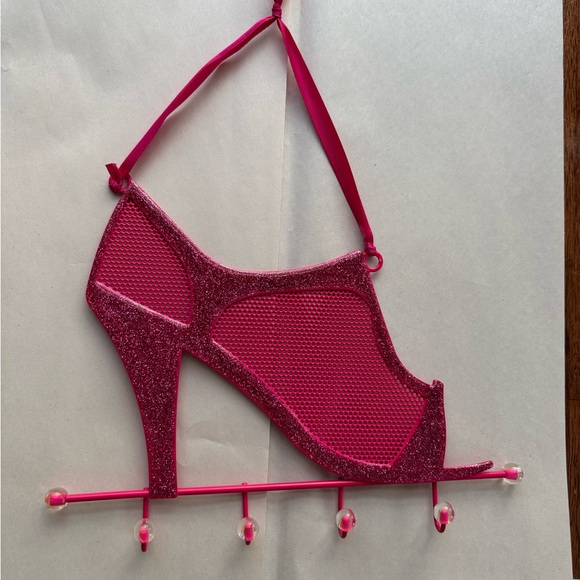 Earring and Jewelry holder- Pink sparkles glittery high heel shoe - Picture 2 of 4